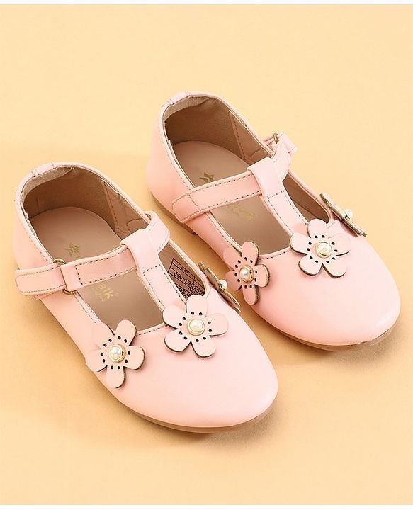 Cute Walk by Babyhug Ballerinas With Floral Applique - Pink