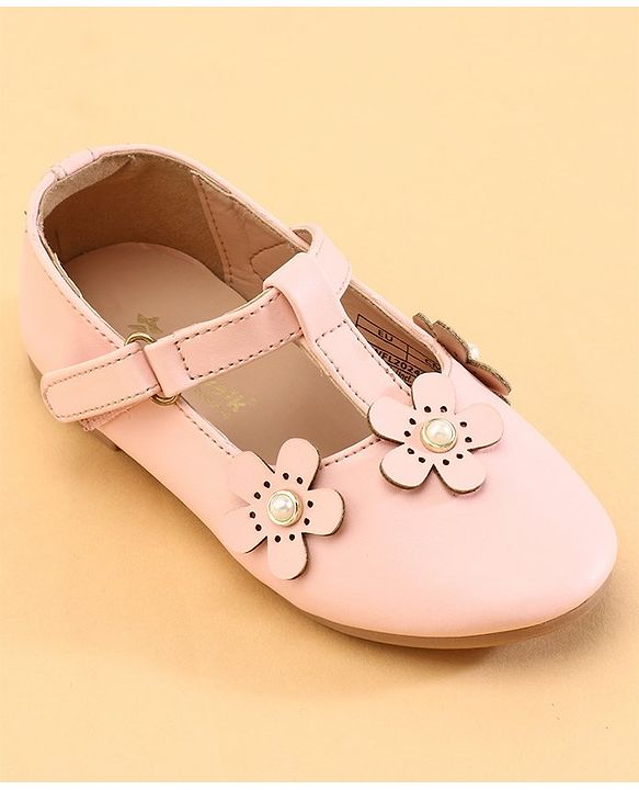 Cute Walk by Babyhug Ballerinas With Floral Applique - Pink