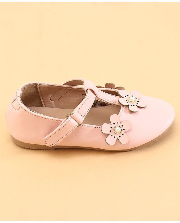 Cute Walk by Babyhug Ballerinas With Floral Applique - Pink