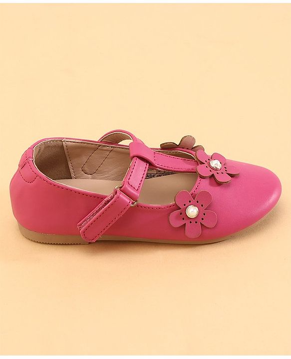 Cute Walk by Babyhug Ballerinas With Floral Applique - Pink