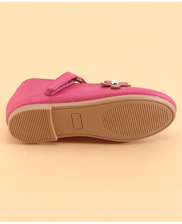 Cute Walk by Babyhug Ballerinas With Floral Applique - Pink