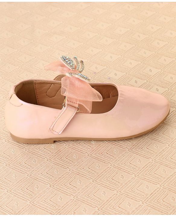 Cute Walk by Babyhug Ballerinas with Velcro Closure & Bow Applique - Light Pink