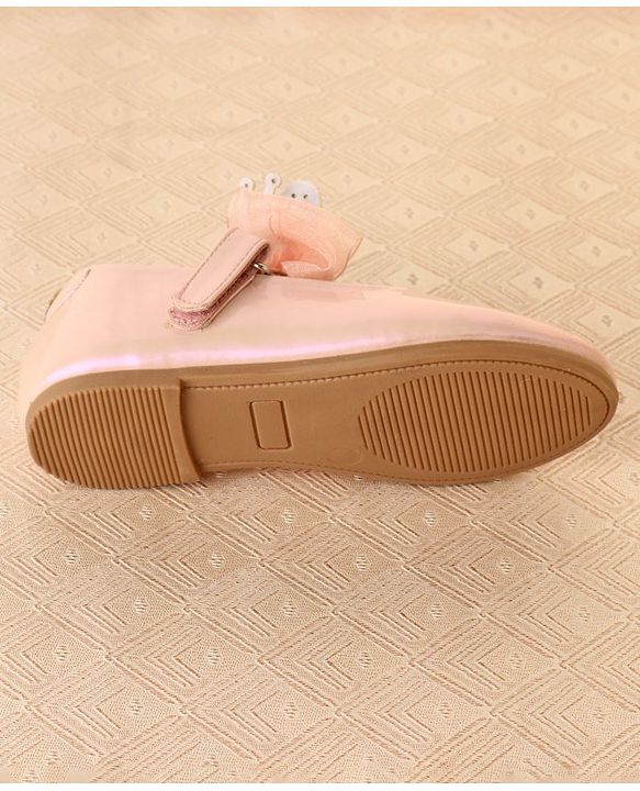 Cute Walk by Babyhug Ballerinas with Velcro Closure & Bow Applique - Light Pink