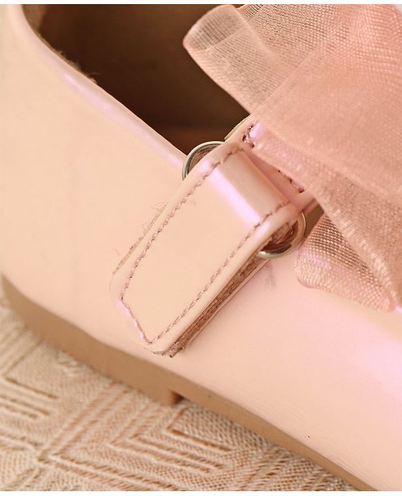 Cute Walk by Babyhug Ballerinas with Velcro Closure & Bow Applique - Light Pink