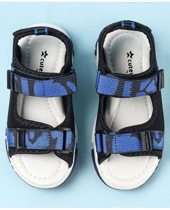 Cute Walk by Babyhug Velcro Closure Sandals - Dark Blue