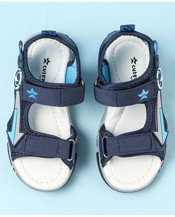 Cute Walk by Babyhug Velcro Closure Sandals with Applique - Blue
