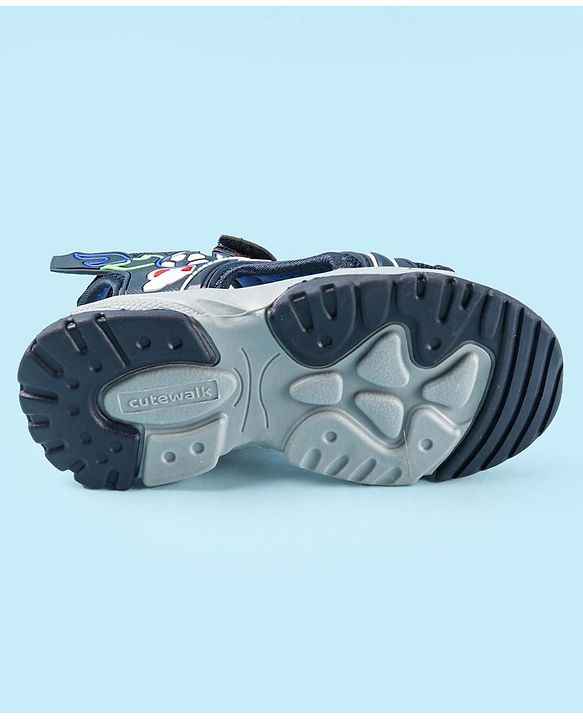 Cute Walk by Babyhug Velcro Closure Sandals with Football Applique - Navy Blue