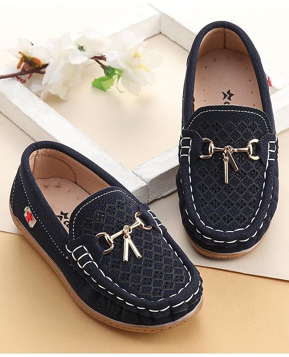 Cute Walk By Babyhug Formal Slip On Shoes - Dark Blue
