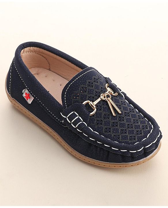 Cute Walk By Babyhug Formal Slip On Shoes - Dark Blue