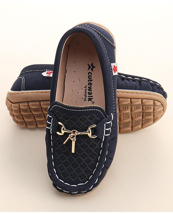 Cute Walk By Babyhug Formal Slip On Shoes - Dark Blue