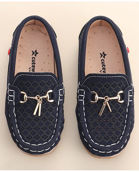 Cute Walk By Babyhug Formal Slip On Shoes - Dark Blue