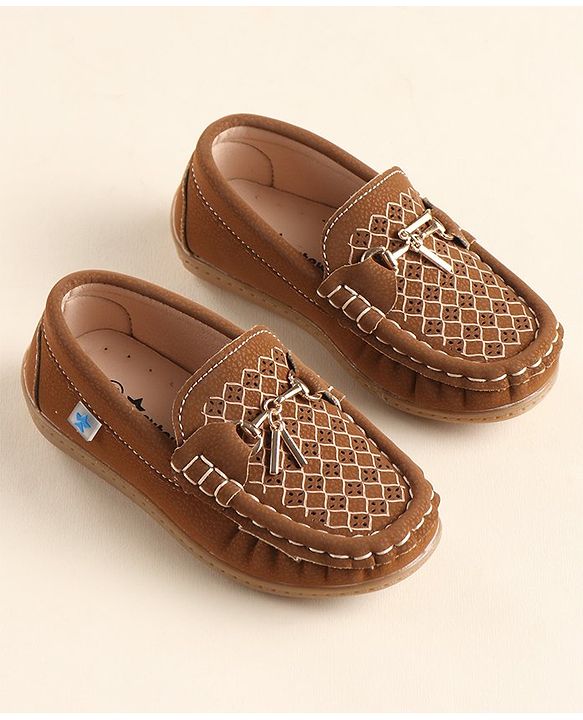 Cute Walk By Babyhug Formal Slip On Shoes - Brown
