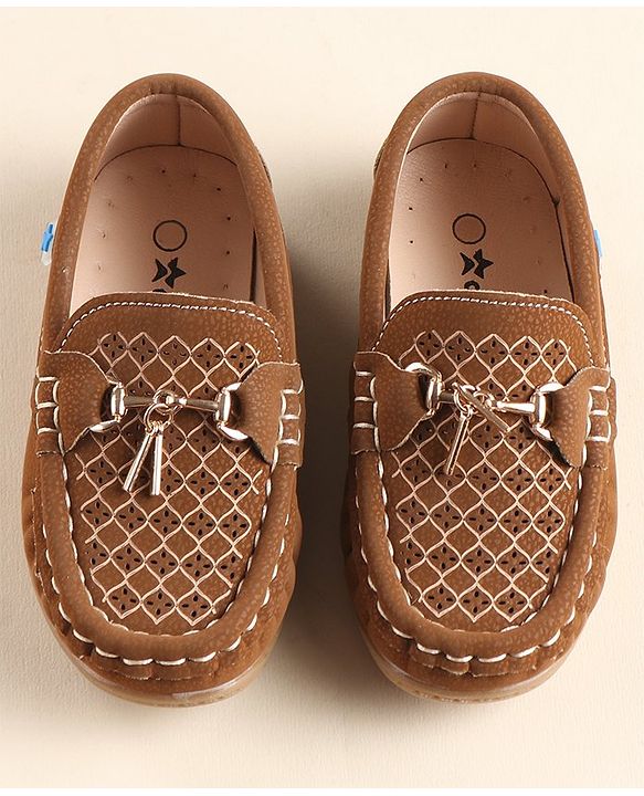 Cute Walk By Babyhug Formal Slip On Shoes - Brown