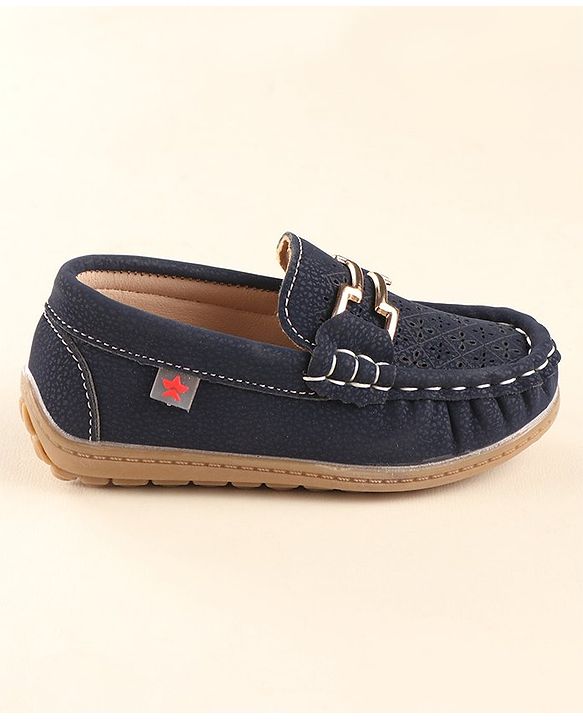 Cute Walk By Babyhug Formal Slip On Shoes - Dark Blue