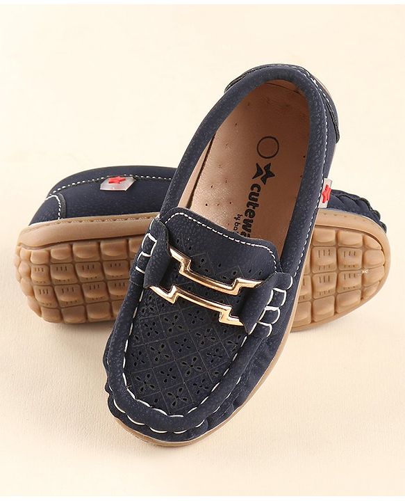 Cute Walk By Babyhug Formal Slip On Shoes - Dark Blue