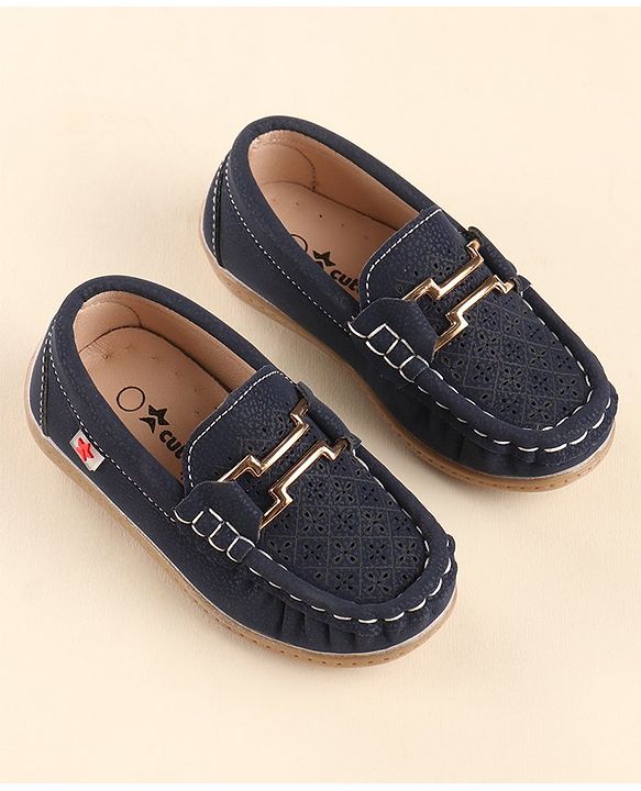 Cute Walk By Babyhug Formal Slip On Shoes - Dark Blue