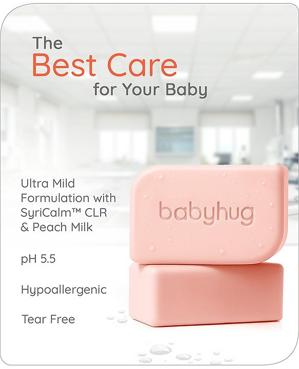 Babyhug Pro Sensitive pH 5.5 Peach Milk Bathing Bar - 75 g