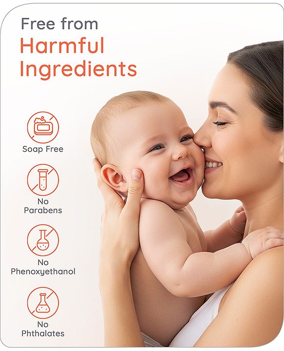 Babyhug Pro Sensitive pH 5.5 Peach Milk Bathing Bar - 75 g | Paediatrician Tested | 100% Soap Free | Tear Free