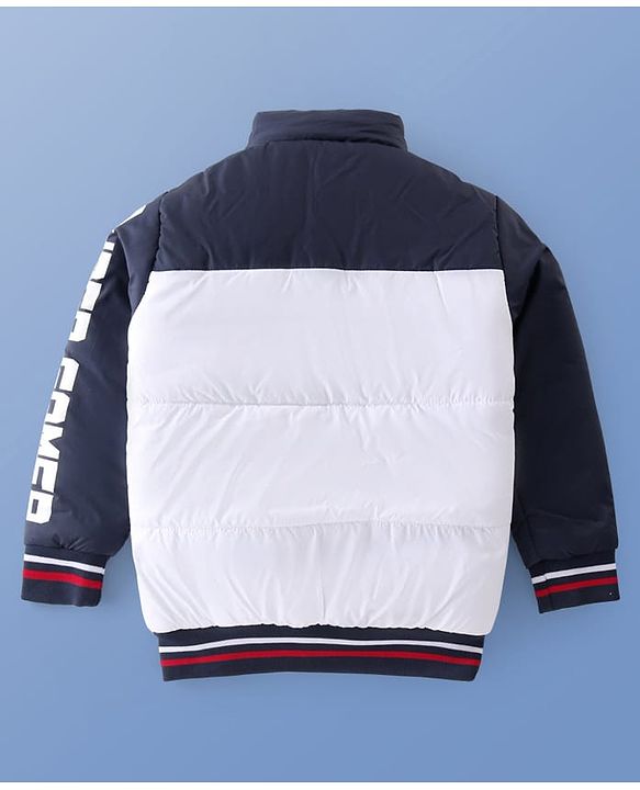Pine Kids Woven Full Sleeves Padded Jacket with Detachable Hood Text Print - Multicolour