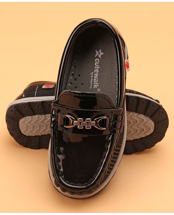 Cute Walk by Babyhug Slip On Formal Shoes - Black