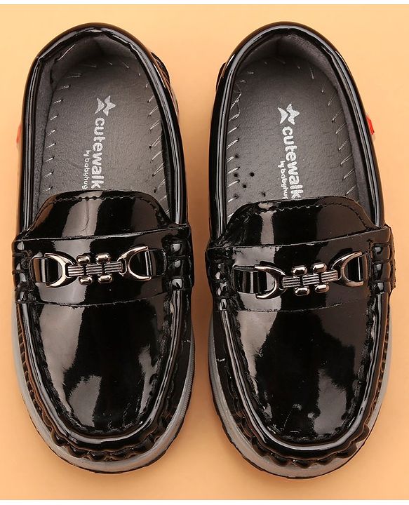 Cute Walk by Babyhug Slip On Formal Shoes - Black