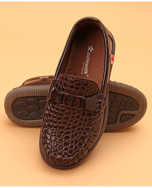 Cute Walk by Babyhug Formal Slip On Shoes - Dark Brown