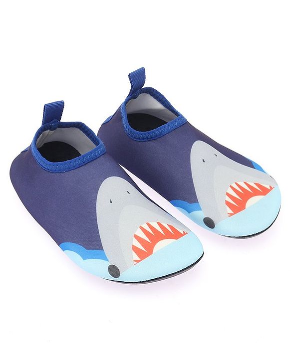 Cute Walk by Babyhug Slip On Water Shoes Shark Print - Navy