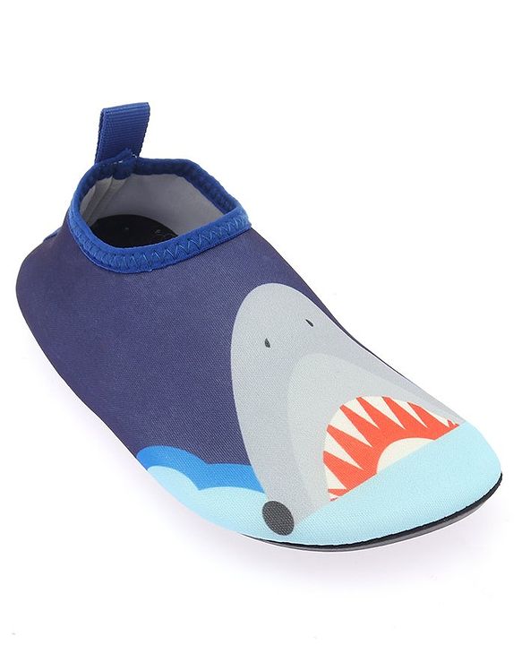 Cute Walk by Babyhug Slip On Water Shoes Shark Print - Navy