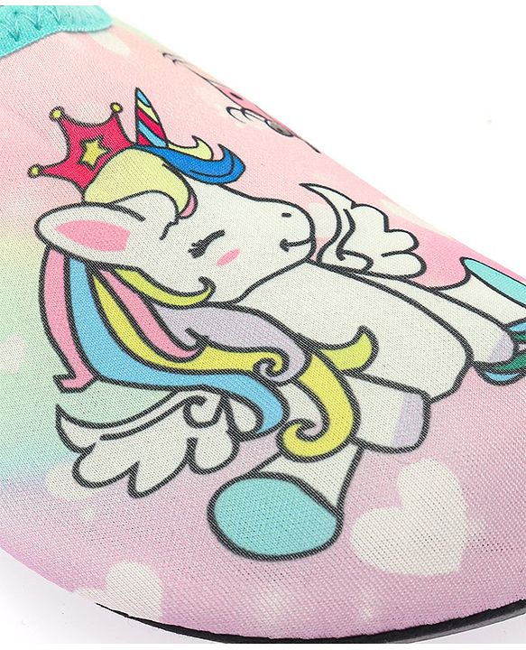 Cute Walk by Babyhug Slip On Water Shoes Unicorn Print - Pink