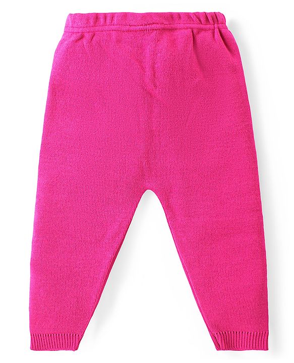 Babyhug Knit Full Sleeves Striped Sweater Set - Pink