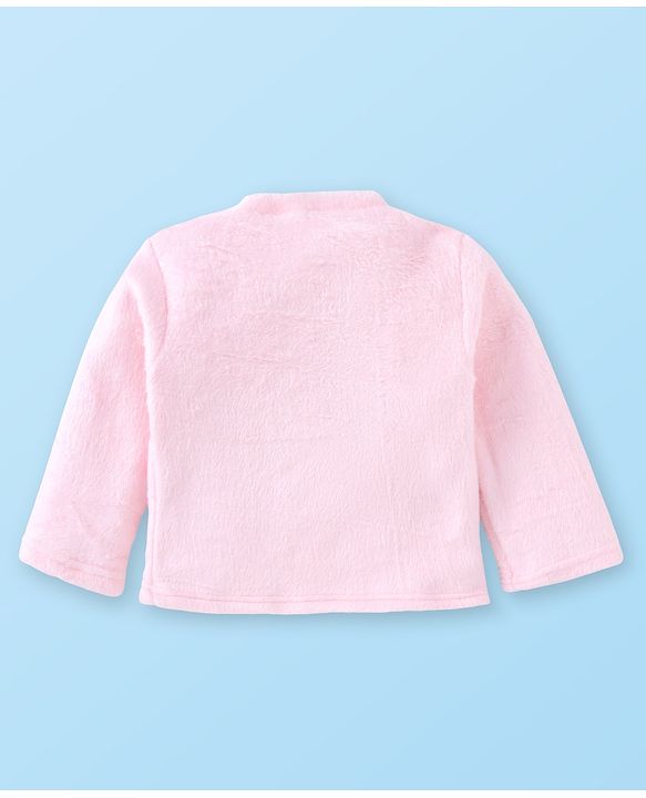 Babyhug Velour Knit Full Sleeves Winter Wear Night Suit with Unicorn  Applique - Pink