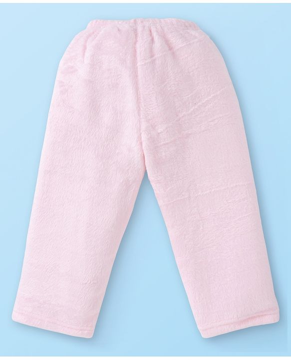 Babyhug Velour Knit Full Sleeves Winter Wear Night Suit with Unicorn  Applique - Pink