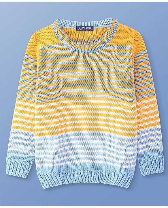 Pine Kids Knit Full Sleeves Striped Pullover - Multicolour
