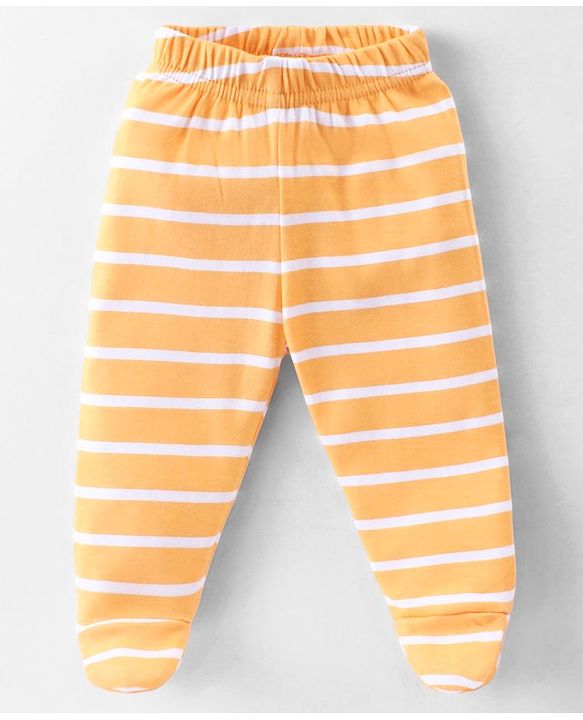 Babyhug Interlock Knit Full Length Bootie  Leggings with Striped & Animal Print Pack of 3 - Blue & Orange