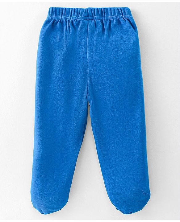 Babyhug Interlock Knit Full Length Bootie  Leggings with Striped & Animal Print Pack of 3 - Blue & Orange
