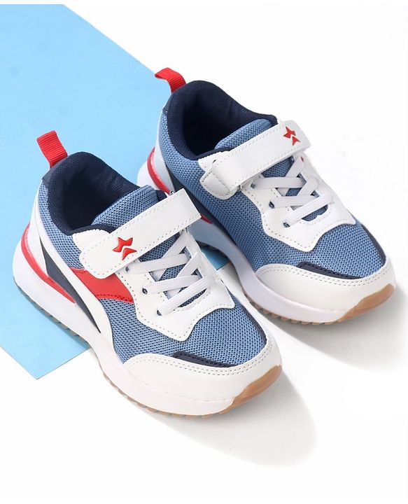 Cute Walk by Babyhug Slip On Sneakers with Velcro Closure - White & Blue