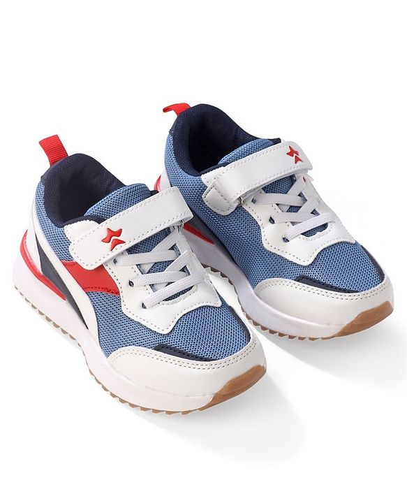 Cute Walk by Babyhug Slip On Sneakers with Velcro Closure - White & Blue