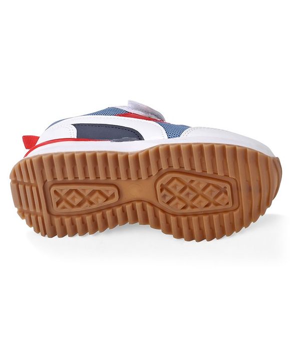 Cute Walk by Babyhug Slip On Sneakers with Velcro Closure - White & Blue