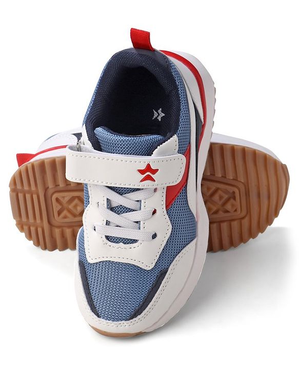 Cute Walk by Babyhug Slip On Sneakers with Velcro Closure - White & Blue