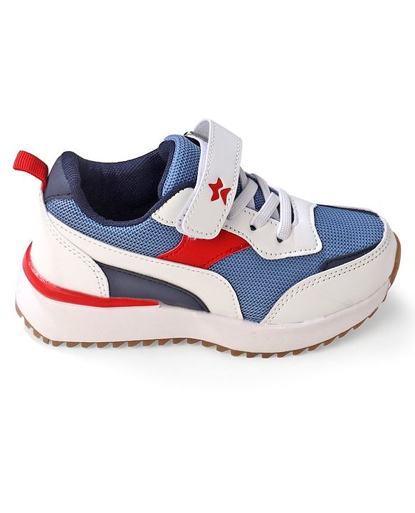 Cute Walk by Babyhug Slip On Sneakers with Velcro Closure - White & Blue