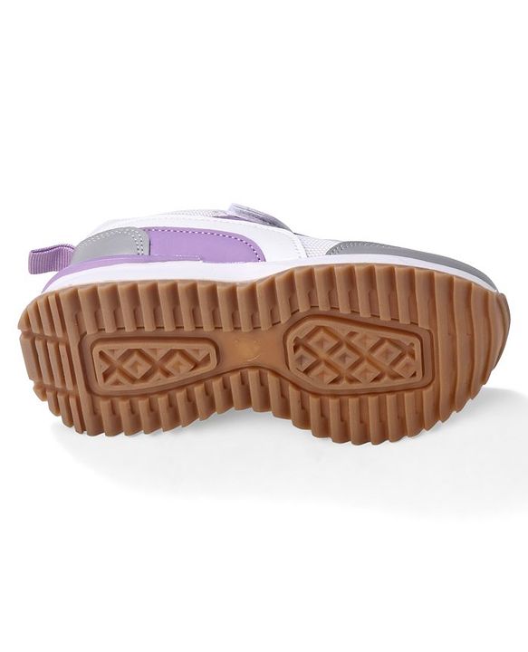 Cute Walk by Babyhug Slip On Sneakers with Velcro Closure - White & Purple