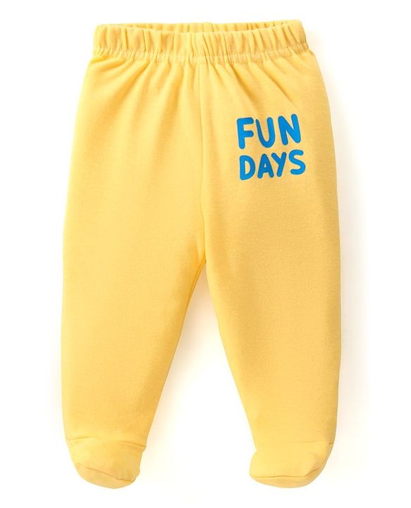 Babyhug Interlock Knit Striped Bootie Leggings with Vehicle & Text Print Pack of 3 - Multicolour