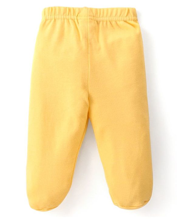 Babyhug Interlock Knit Striped Bootie Leggings with Vehicle & Text Print Pack of 3 - Multicolour