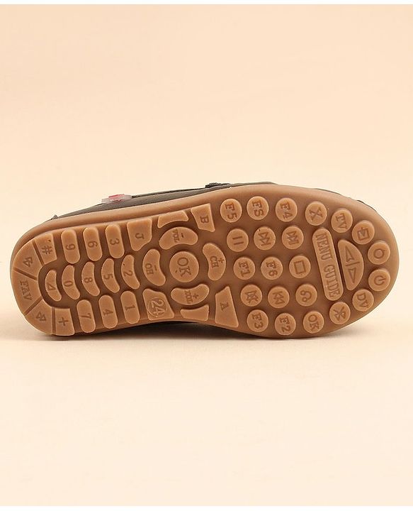 Cute Walk by Babyhug Slip On  Loafers with Crown Applique - Black