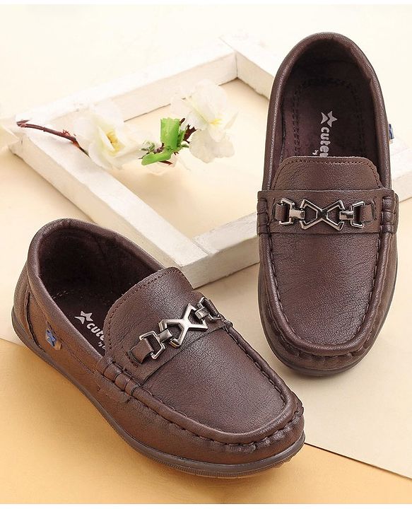 Cute Walk by Babyhug Slip On Party Wear Shoes - Brown