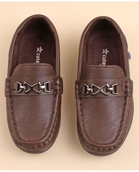 Cute Walk by Babyhug Slip On Party Wear Shoes - Brown