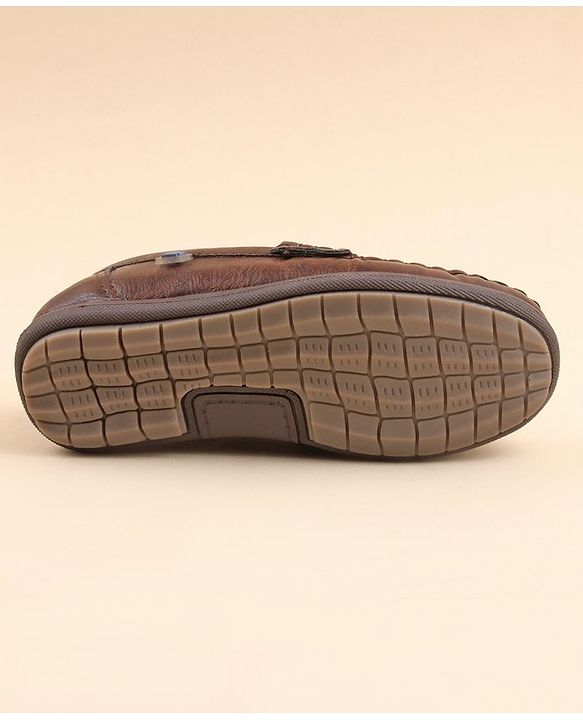 Cute Walk by Babyhug Slip On Formal & Party Wear Shoes with Horse Applique - Coffee