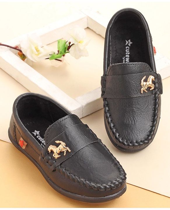 Cute Walk by Babyhug Slip On Formal & Party Wear Shoes with Horse Applique - Coffee