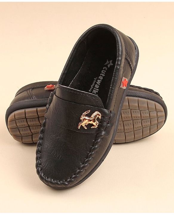 Cute Walk by Babyhug Slip On Formal & Party Wear Shoes with Horse Applique - Coffee