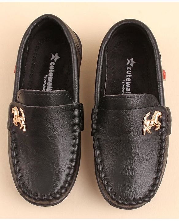 Cute Walk by Babyhug Slip On Formal & Party Wear Shoes with Horse Applique - Coffee